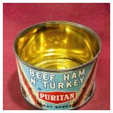 Puritan Beef, Ham & Turkey Tin Can (Vintage)
