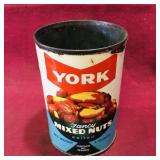 York Fancy Mixed Nuts Tin Can (Vintage)