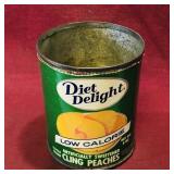 Diet Delight Cling Peaches Tin Can (Vintage)
