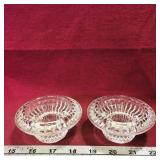 Pair Of Glass Candleholders