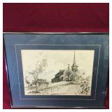 Ray Butler St. Rose Church Lithograph Art Print