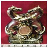 Mid-Century Ceramic Horses Thermometer