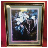 Framed "White Flowers" Art Print (Vintage)
