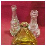 Lot Of 3 Assorted Glass Bottles (Vintage)