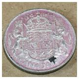 Silver 1951 Canadian 50 Cent Coin