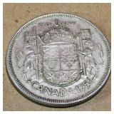 Silver 1956 Canadian 50 Cent Coin