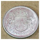 Silver 1958 Canadian 50 Cent Coin