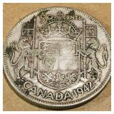Silver 1942 Canadian 50 Cent Coin