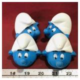 Lot Of 4 1983 Smurf Heads