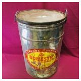 Large Domestic Shortening Tin Container (Vintage)