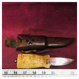 Helle Norway Wood Handle Knife & Sheath