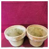 Pair Of Pottery Plant Pots (Vintage)