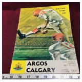 CFL Argos Calgary 1967 Program Magazine