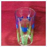 Tulip Pattern Drinking Glass (Vintage)