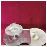Aluminum Tiered Serving Trays Set (Vintage)