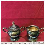 E.P. Brass Sugar Dish & Creamer (Antique)