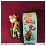 Sisal Rope Donkey Salt & Pepper Set & Box