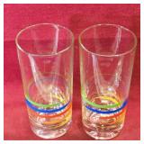 Pair Of Drinking Glasses (Vintage) (5 1/2" Tall)