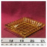 Amber Glass Diamond Dish (Vintage)
