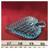 Blue Glass Spade Dish (Vintage)
