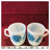 Pair Of Anchor-Hocking Fire King Milk Glass Mugs