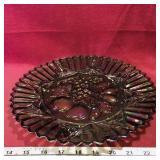 Carnival Glass Fruit Pattern Plate (Vintage)