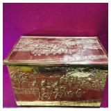 Wooden & Brass Kindling Box (Vintage)