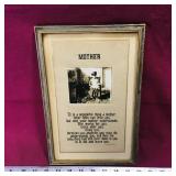 Framed "Mother" Antique Photograph