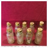 Lot Of 9 Glass Bottles (Antique) (4 1/2" Tall)
