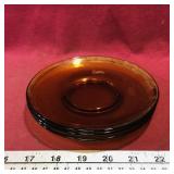 Set Of 3 Amber Glass Plates (6 1/4")