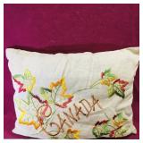 Embroidered Canada Sofa / Chair Pillow (Vintage)