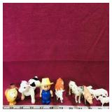 Lot Of Farmer / Farm Animal Toys (Vintage)