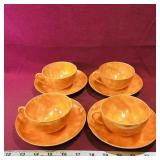 Set Of Handpainted Meito China Teacups & Saucers