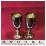 Pair Of Small S.P. Copper Goblets (Antique)