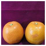 Pair Of Decorative Ceramic Oranges (Vintage)