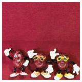 Lot Of 3 Small 1987 California Raisins Toys