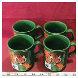 Set Of 4 Irving Tiger Ceramic Mugs (3 1/2" Tall)