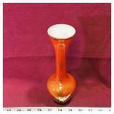 Cased Glass Flower Vase (8" Tall)
