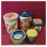 Lot Of 5 Assorted Planters Peanuts Tins (Vintage)