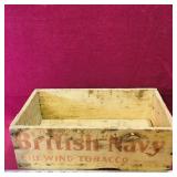 British Navy Chewing Tobacco Wooden Crate