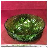 Green Glass Fruit Bowl (Vintage)