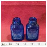 Pair Of Cobalt Blue Milk Of Magnesia Bottles