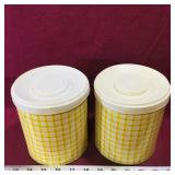 Pair Of Tin Kitchen Containers (Vintage)