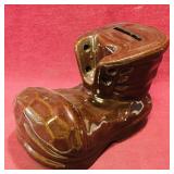 Pottery Boot Coin Bank (Vintage)