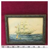 Framed Nautical Art Print (Vintage)