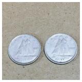 Lot Of 2 Silver 1951 Canadian 10 Cent Coins
