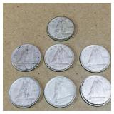 Lot Of 7 Silver 1950 Canadian 10 Cent Coins