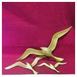 Set Of 3 Decorative Brass Wall Mount Swans
