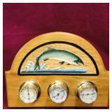 Woodcarved Wall Mount Barometer (Vintage)