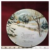 Porcelain Christmas Scene Decorative Plate